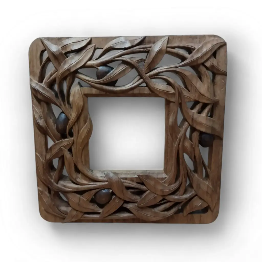 MARCO CHICO OLIVOS MADERA PAROTA 25 x 25 CMS VERTICAL